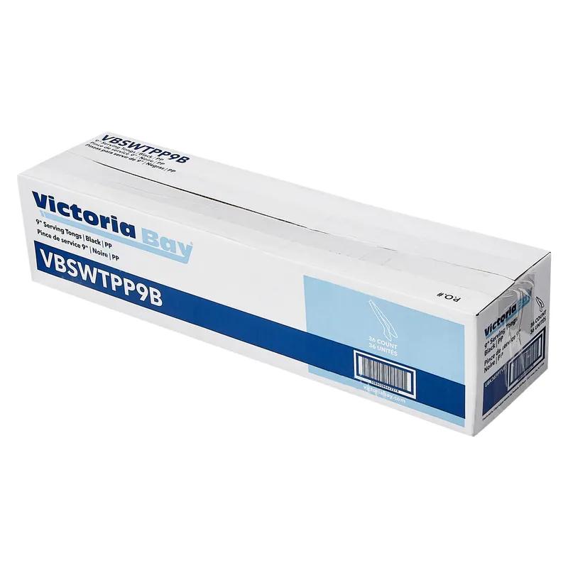 Victoria Bay Serving Tongs 9 IN PP Black Freezer Safe 18 Count/Pack 2 Packs/Case 36 Count/Case
