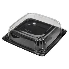 Victoria Bay Catering Tray Base & Lid Combo 10.7X10.7X3.76 IN PET Black Clear Square Freezer Safe 25/Case