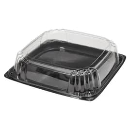 Victoria Bay Serving Tray Base & Lid Combo 12X12X3.76 IN PET Black Clear Square Freezer Safe 25/Case