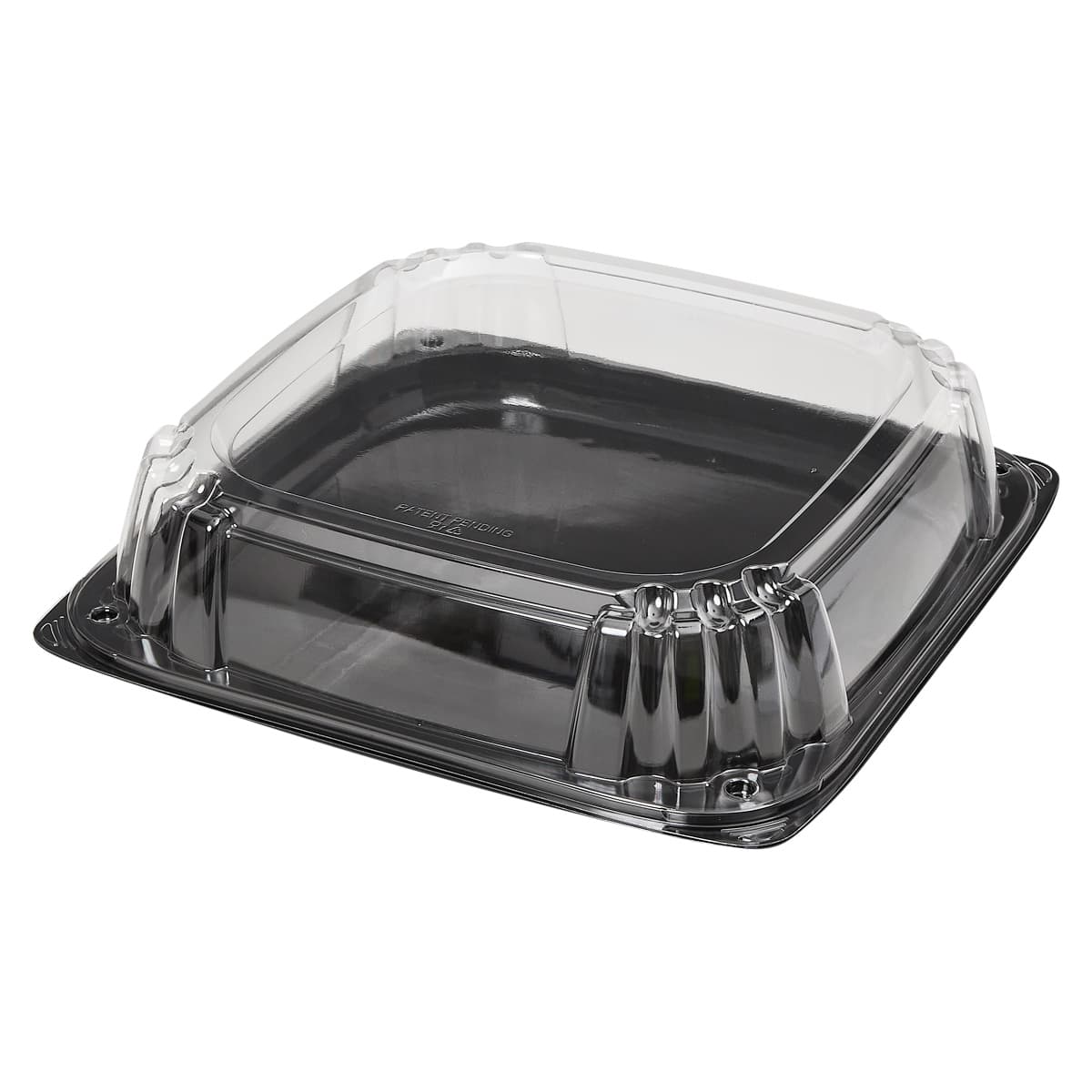 Victoria Bay Serving Tray Base & Lid Combo 12X12X3.76 IN PET Black Clear Square Freezer Safe 25/Case
