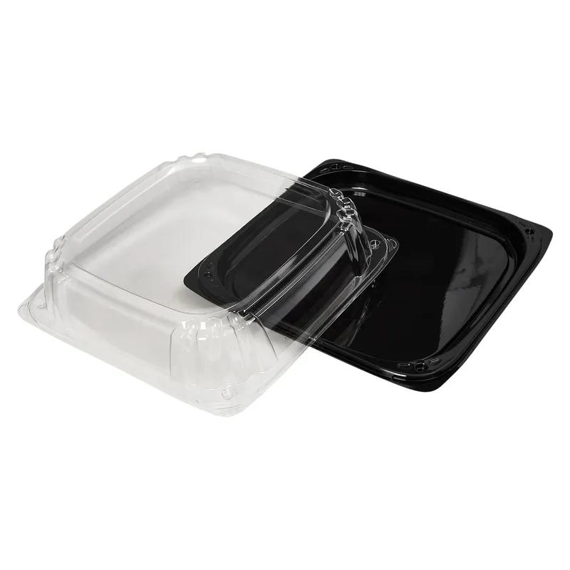 Victoria Bay Serving Tray Base & Lid Combo 12X12X3.76 IN PET Black Clear Square Freezer Safe 25/Case
