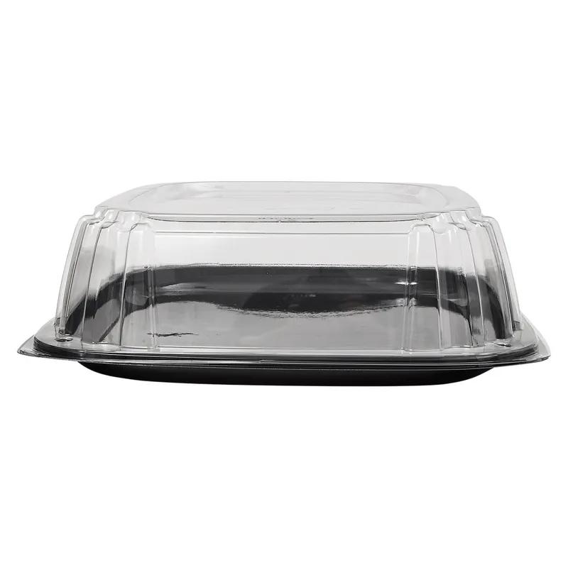 Victoria Bay Serving Tray Base & Lid Combo 14X14X4.54 IN PET Black Clear Square Freezer Safe 25/Case