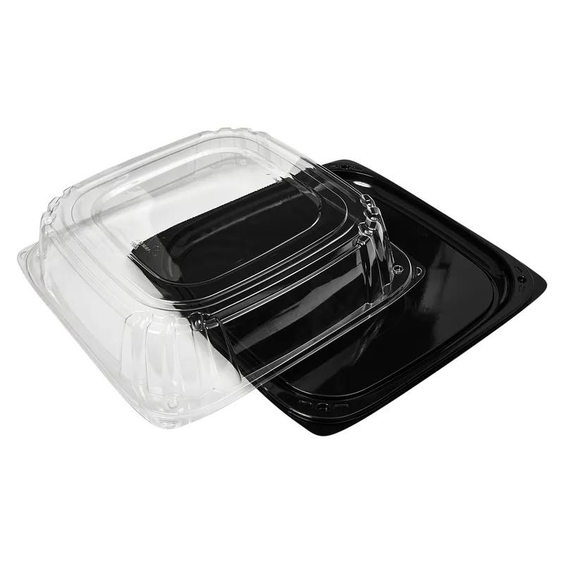 Victoria Bay Serving Tray Base & Lid Combo 16X16X4.56 IN PET Black Clear Square Freezer Safe 25/Case