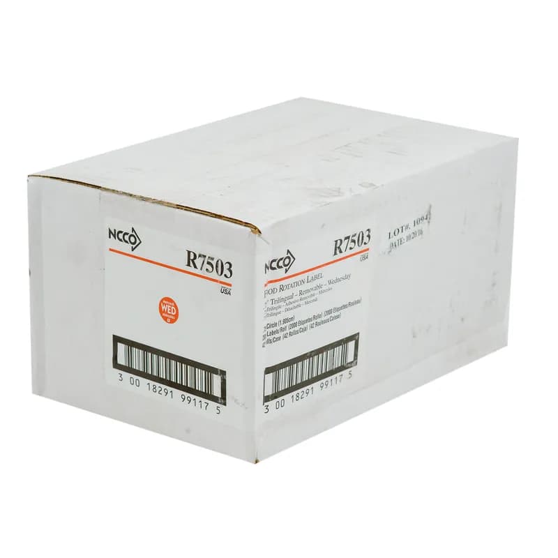 Label 0.75 IN Wednesday Round Removable Trilingual 2000/Roll