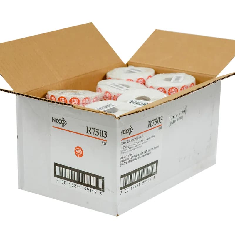 Label 0.75 IN Wednesday Round Removable Trilingual 2000/Roll