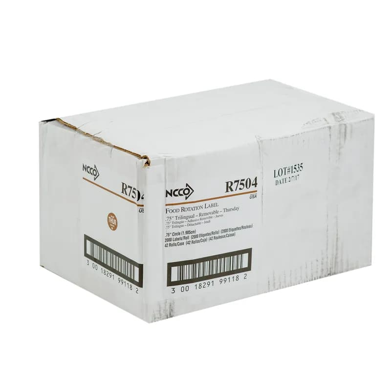 Label 0.75 IN Thursday Round Removable Trilingual 2000/Roll
