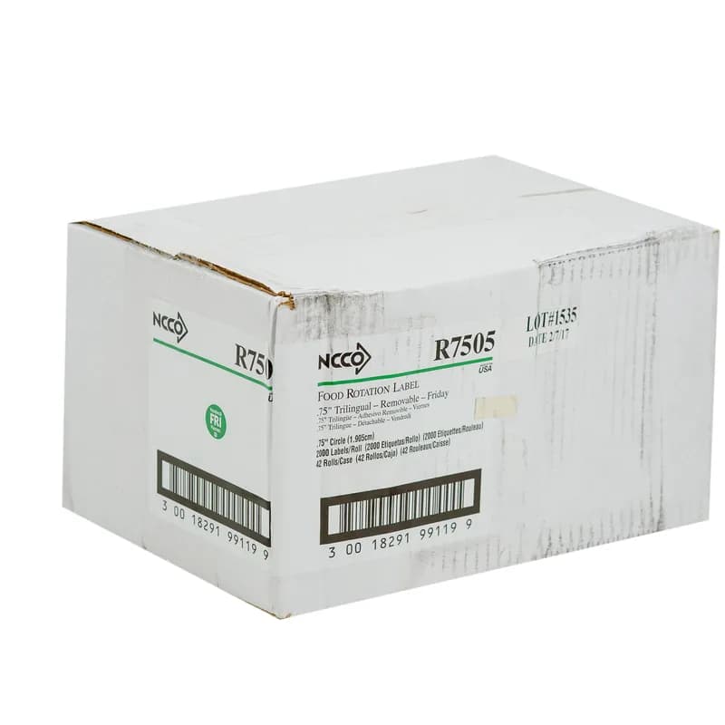 Label 0.75 IN Friday Round Removable Trilingual 2000/Roll