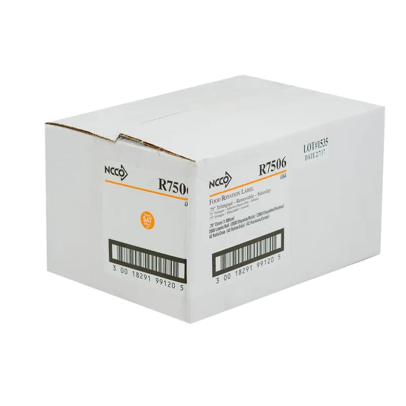 Label 0.75 IN Saturday Round Removable Trilingual 2000/Roll