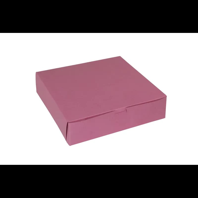 Bakery Box 10X10X2.5 IN Paperboard Strawberry Corner Lock 1-Piece 1/Each
