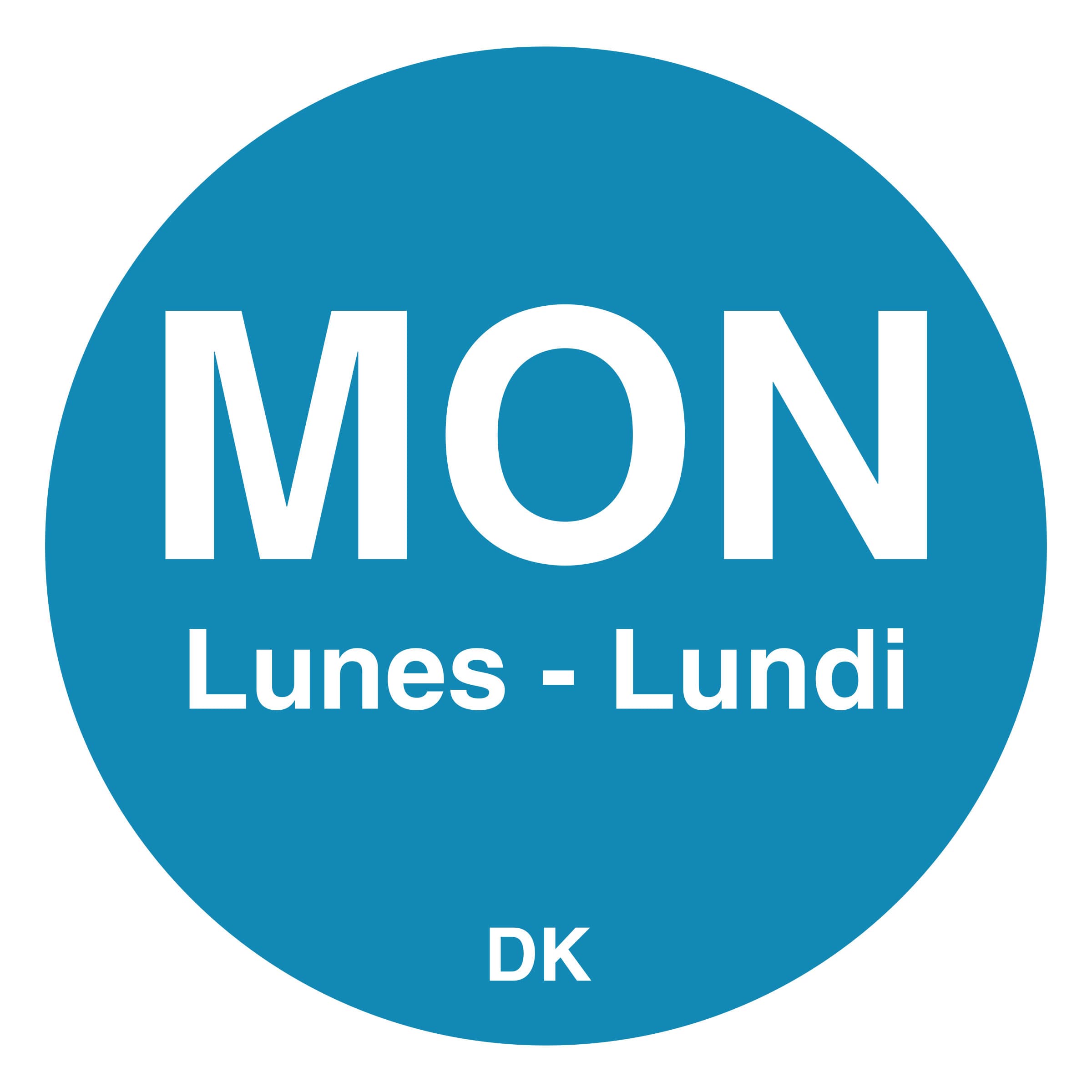 DuraMark Monday Label 0.75 IN 2000/Roll