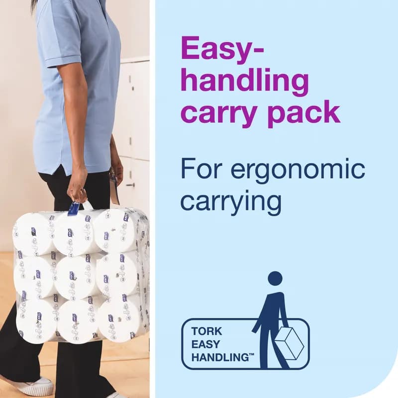 Tork Toilet Paper & Tissue Roll T7 4X3.66 IN 333.333 FT 2PLY White Embossed Coreless Refill 1000 Sheets/Roll