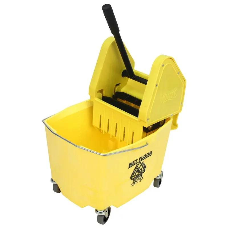 Mop Bucket & Wringer 26-35 QT Plastic Yellow Down Press 1/Case