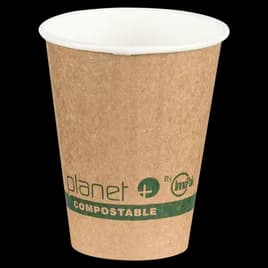 Planet+® Hot Cup 8 OZ Paperboard PLA Kraft Freezer Safe Laminated Double Wall 1000/Case