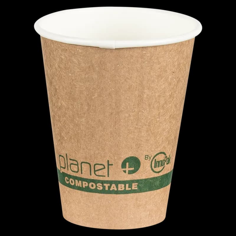 Planet+® Hot Cup 8 OZ Paperboard PLA Kraft Freezer Safe Laminated Double Wall 1000/Case