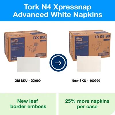 Tork Xpressnap® Dispenser Napkins 8.5X6.5 IN White Paper 2PLY Interfold Refill Embossed 500 Count/Pack 12 Packs/Case