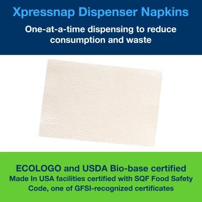 Tork Xpressnap® Dispenser Napkins 8.5X6.5 IN White Paper 2PLY Interfold Refill Embossed 500 Count/Pack 12 Packs/Case
