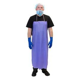 Apron 35X45 IN Blue 6MIL Vinyl Raw Edge String Ties 12/Dozen