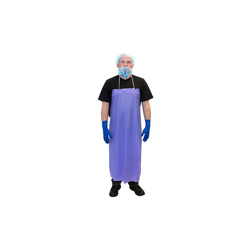 Apron 35X45 IN Blue 6MIL Vinyl Raw Edge String Ties 12/Dozen