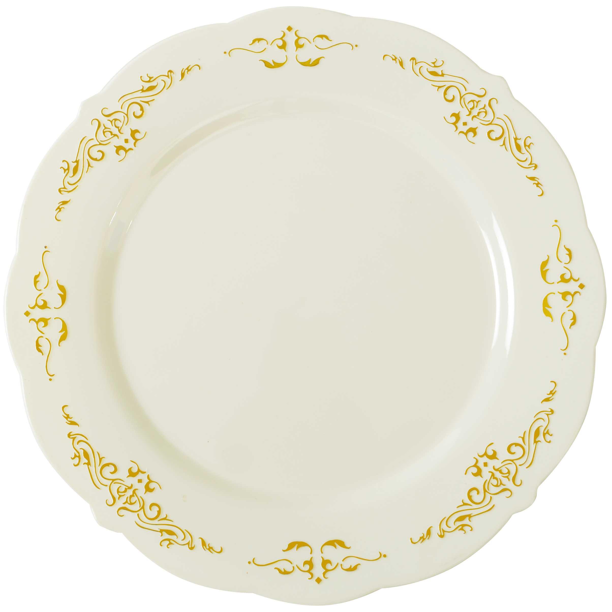 Plate 7.5 IN Plastic White Gold 120/Case