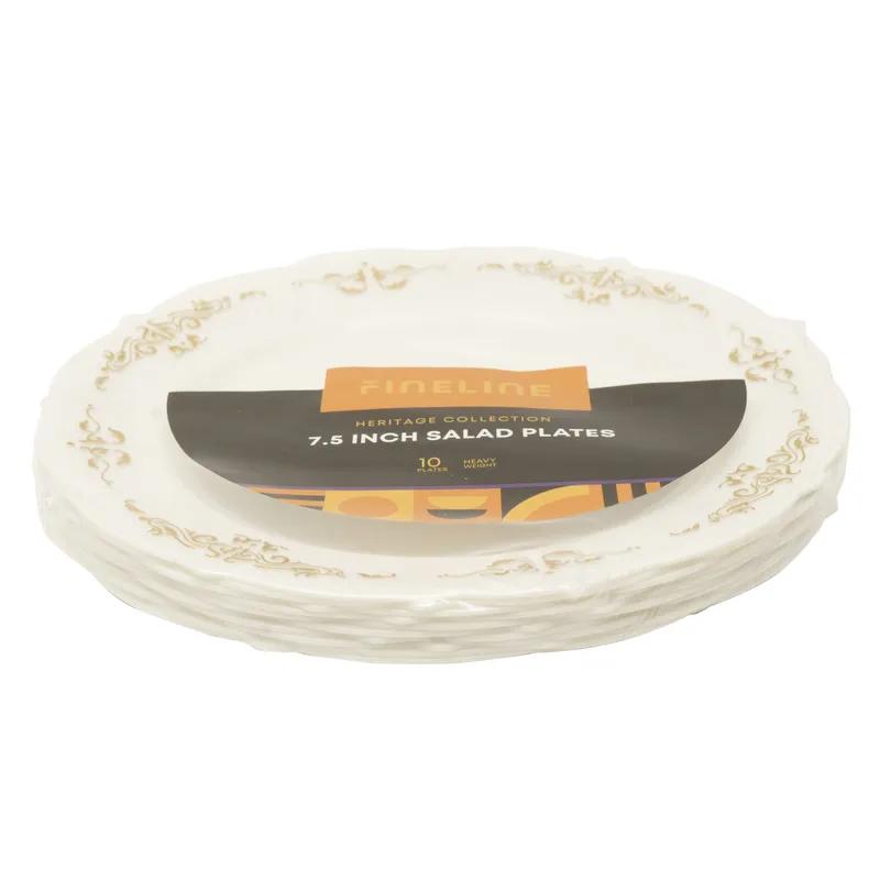 Plate 7.5 IN Plastic White Gold 120/Case