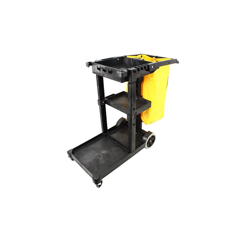 Impact® Janitorial Cleaning Cart & Bag Black Yellow Vinyl 25 Gallon 1/Each