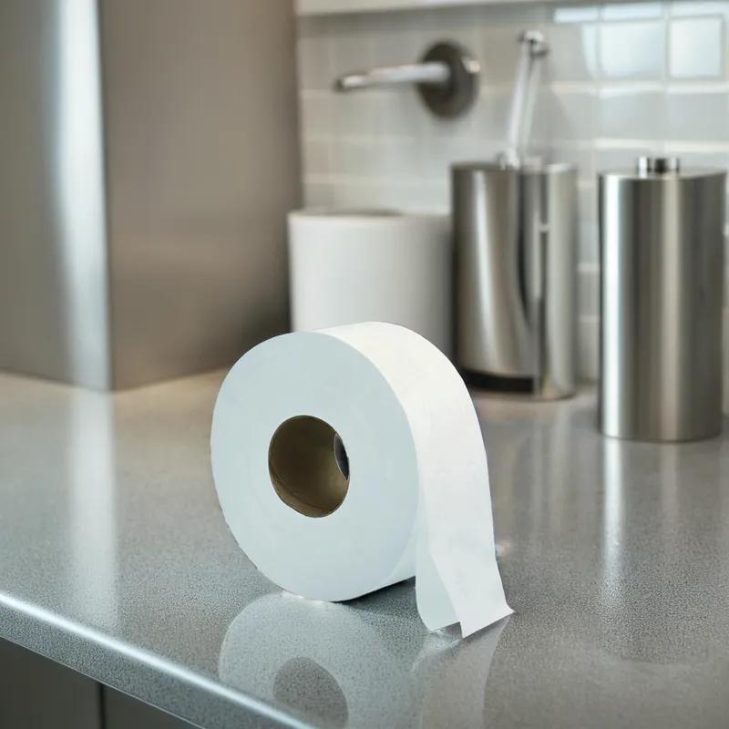 Victoria Bay Toilet Paper & Tissue Roll 3.1IN X1000FT 2PLY Virgin Paper White Jumbo Jr (JRT) 3.3IN Core Diameter 12/Case