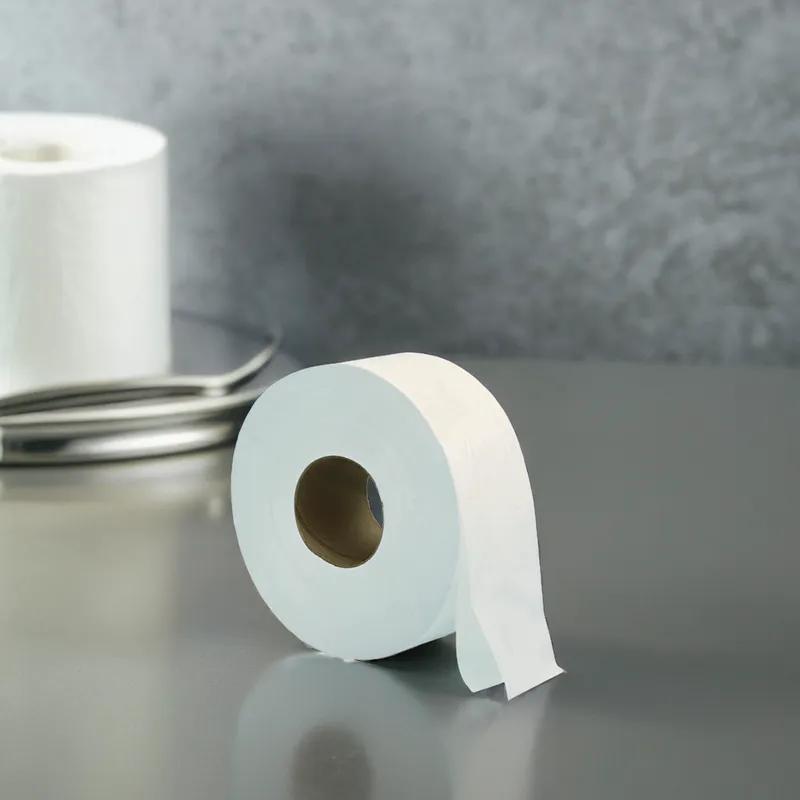 Victoria Bay Toilet Paper & Tissue Roll 3.1IN X1000FT 2PLY Virgin Paper White Jumbo Jr (JRT) 3.3IN Core Diameter 12/Case