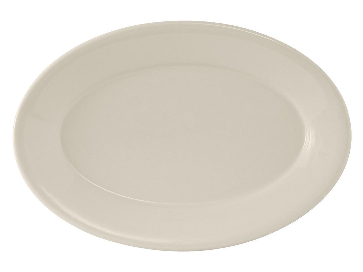 Reno Platter 15.75X11 IN China Eggshell Oval Wide Rim Rolled Edge Fully Vitrified 6/Case