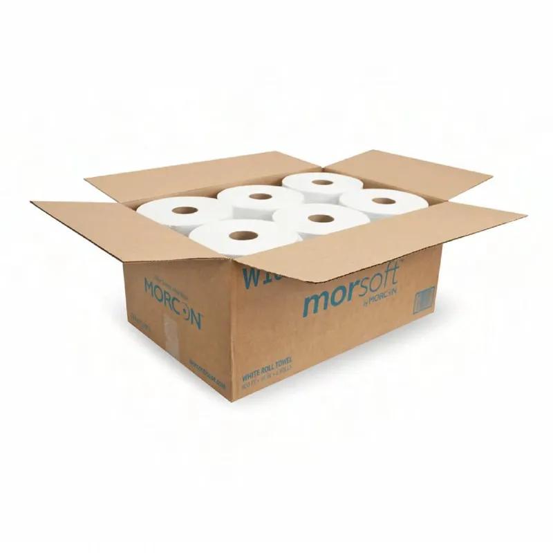 Morsoft® Roll Paper Towel 10IN X800FT 1PLY White Hardwound 2IN Core Diameter 6/Case