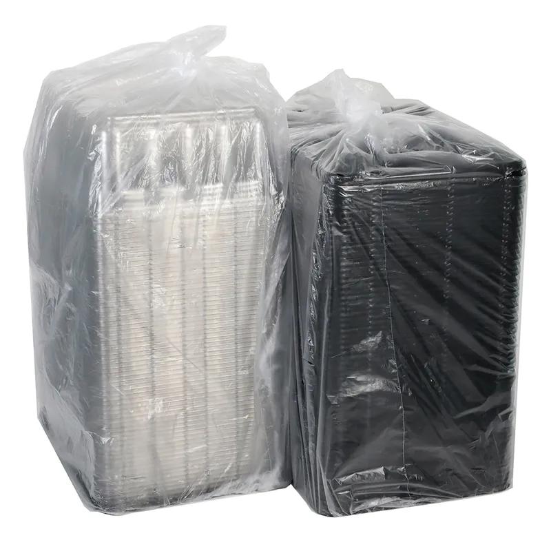 1/4 Sheet Cake Container & Lid Combo With Rosedome Lid Clear Black 75/Case