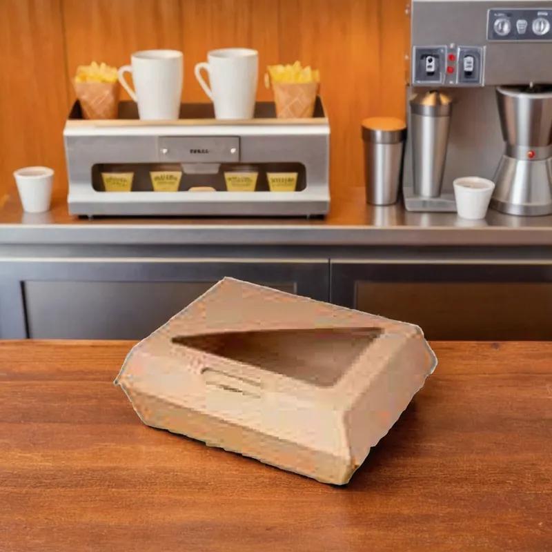 Bagcraft® EcoCraft Eco-Flute® Take-Out Box Hinged 7.88X5.94X2.75 IN Corrugated Cardboard Kraft White Rectangle 200/Case