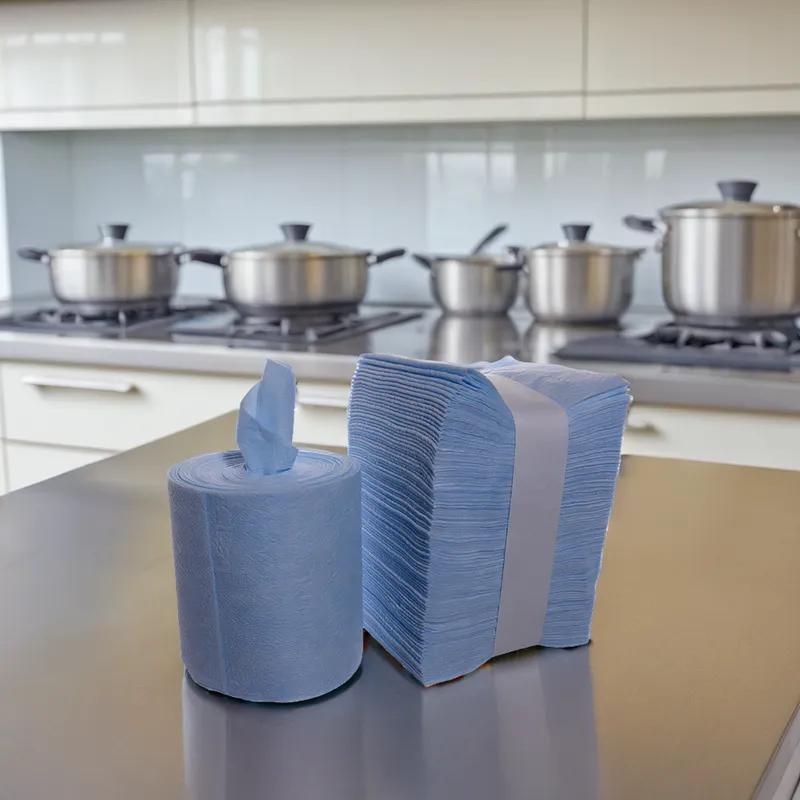 ContecClean Cleaning Cloth 10.5X12 IN Blue 1/2 Fold Perforated Roll 12/Case