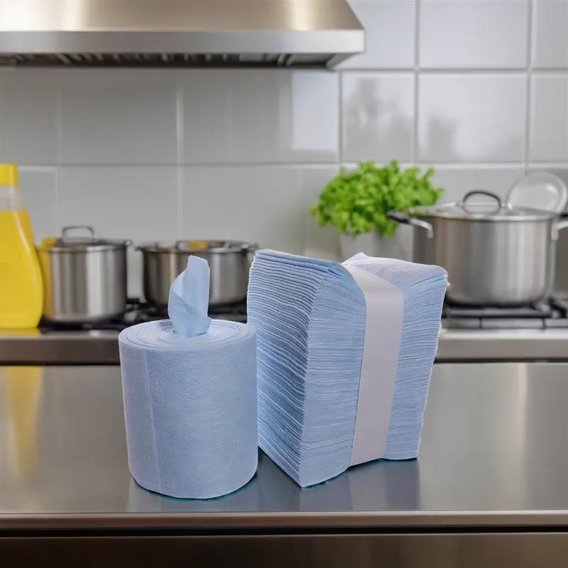 ContecClean Cleaning Cloth 10.5X12 IN Blue 1/2 Fold Perforated Roll 12/Case