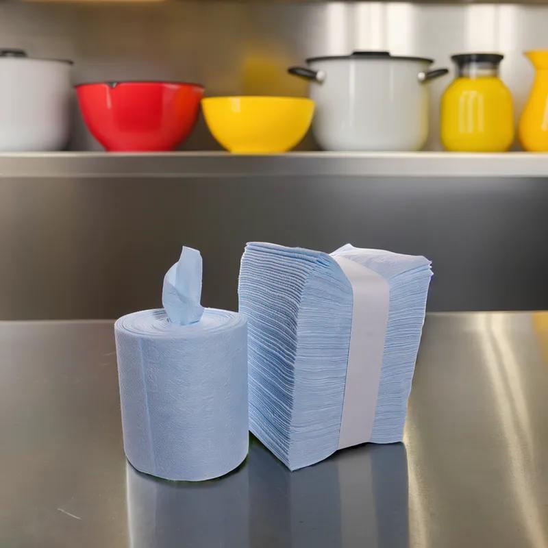 ContecClean Cleaning Cloth 10.5X12 IN Blue 1/2 Fold Perforated Roll 12/Case