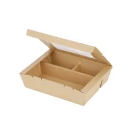 Bento Box 9X7X3 IN Paperboard Kraft With Window 200/Case
