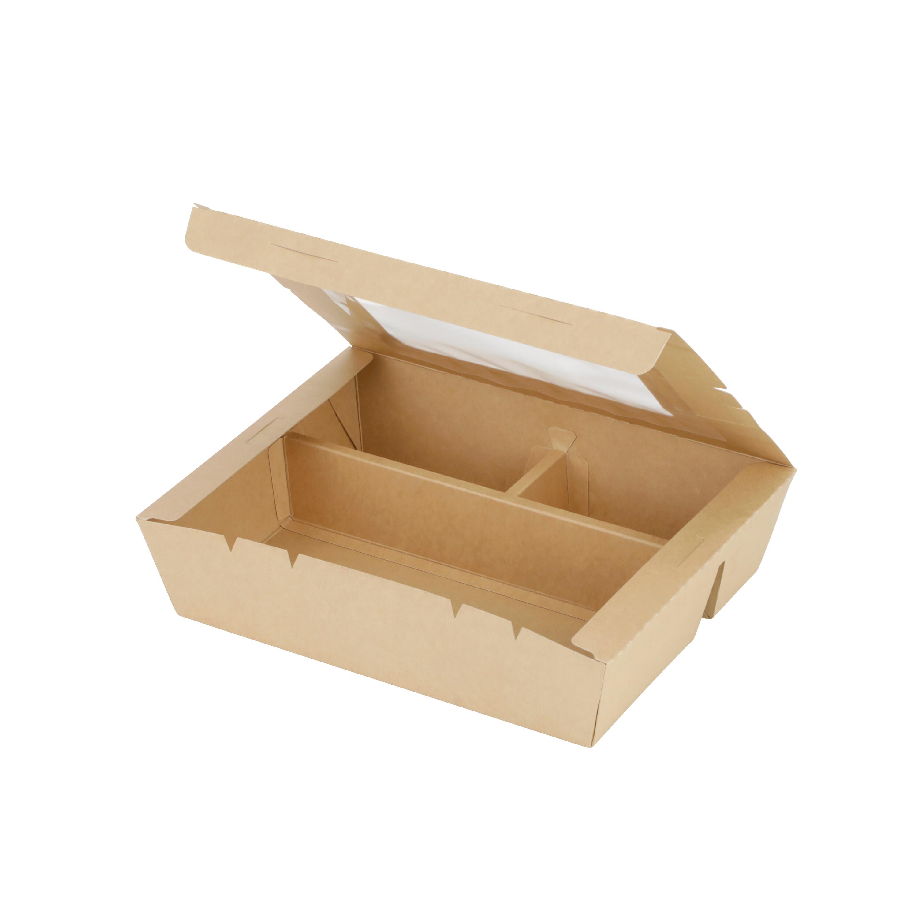 Bento Box 9X7X3 IN Paperboard Kraft With Window 200/Case