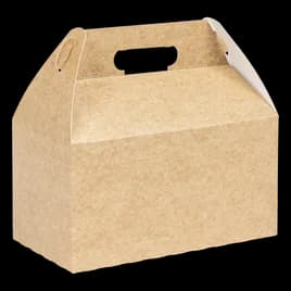 Take-Out Box Barn 9.5X5X5 IN Kraft Automatic Bottom With Handle 100/Case