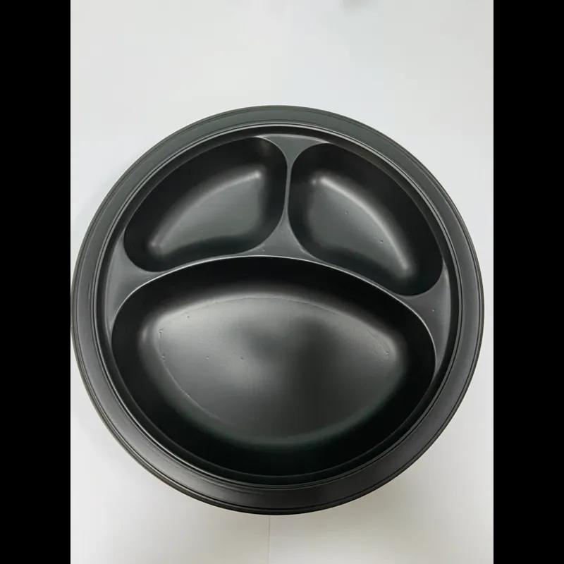 Victoria Bay Plate 9 IN 3 Compartment MFPP Black 50 Count/Pack 8 Packs/Case 400 Count/Case