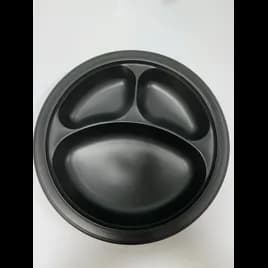 Victoria Bay Plate 9 IN 3 Compartment MFPP Black 50 Count/Pack 8 Packs/Case 400 Count/Case