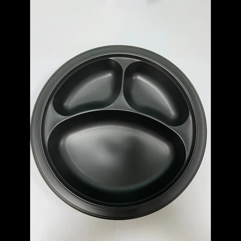 Victoria Bay Plate 9 IN 3 Compartment MFPP Black 50 Count/Pack 8 Packs/Case 400 Count/Case