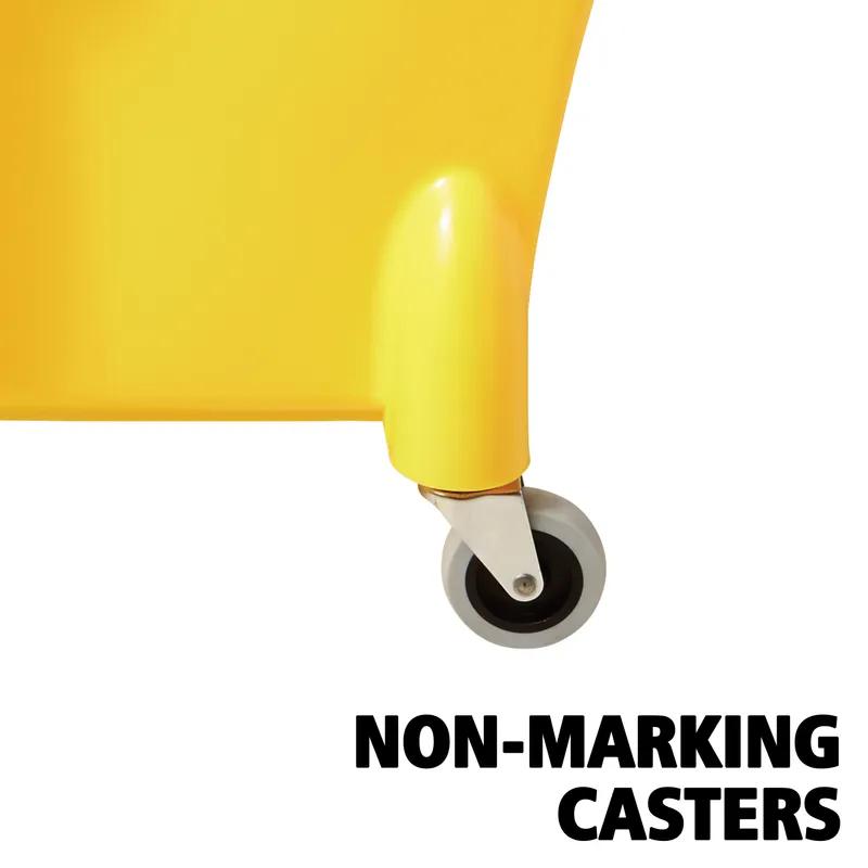 Mop Bucket & Wringer 31 QT Plastic Yellow Black 2.5 IN Non-Marking Casters 1/Case