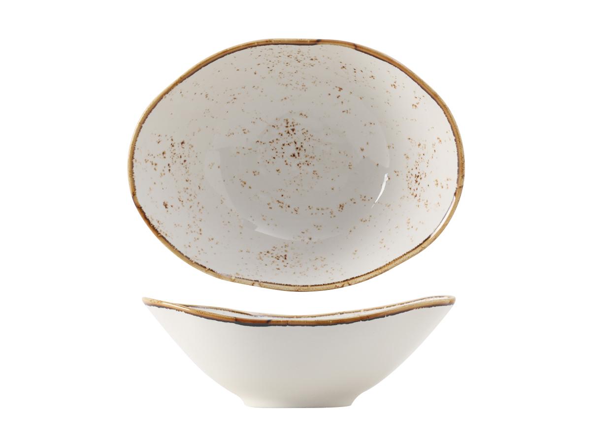TuxTrendz Artisan Geode Capistrano Bowl 8X6.25X3 IN 20 OZ China Agave Oval Fully Vitrified 12/Case
