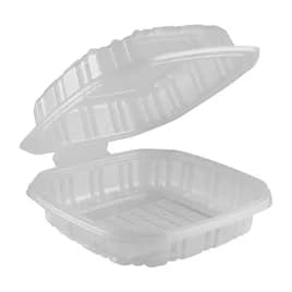 Take-Out Container Hinged 9X9 IN PP Clear Tamper-Evident 120/Case