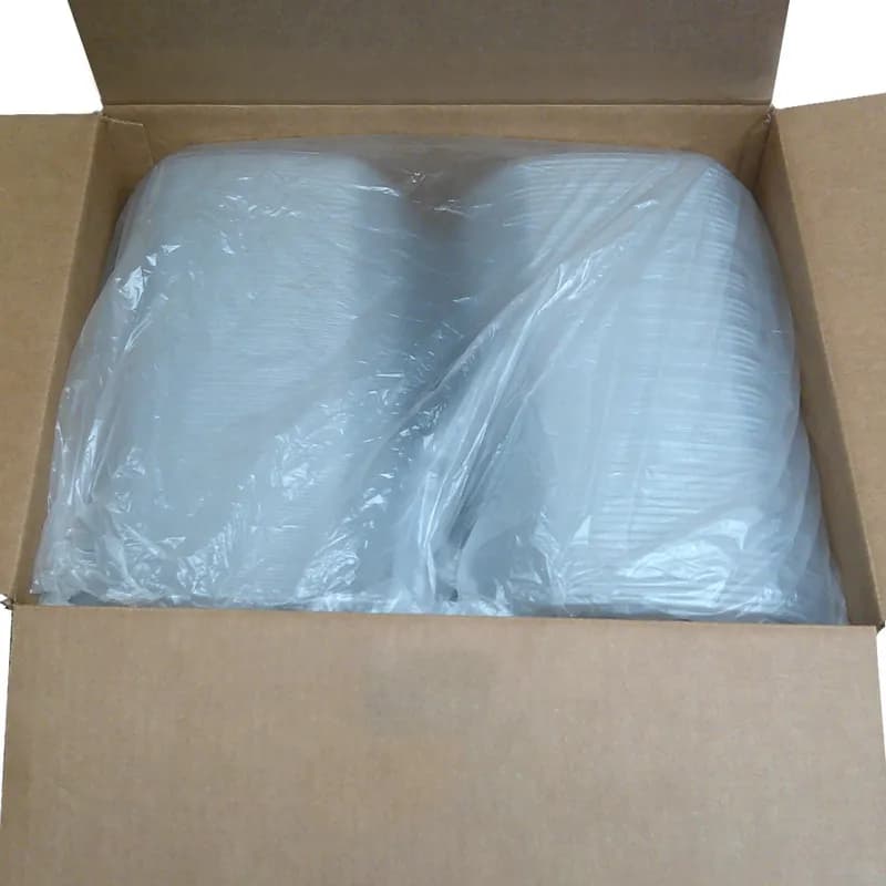 Take-Out Container Hinged 9X9 IN PP Clear Tamper-Evident 120/Case