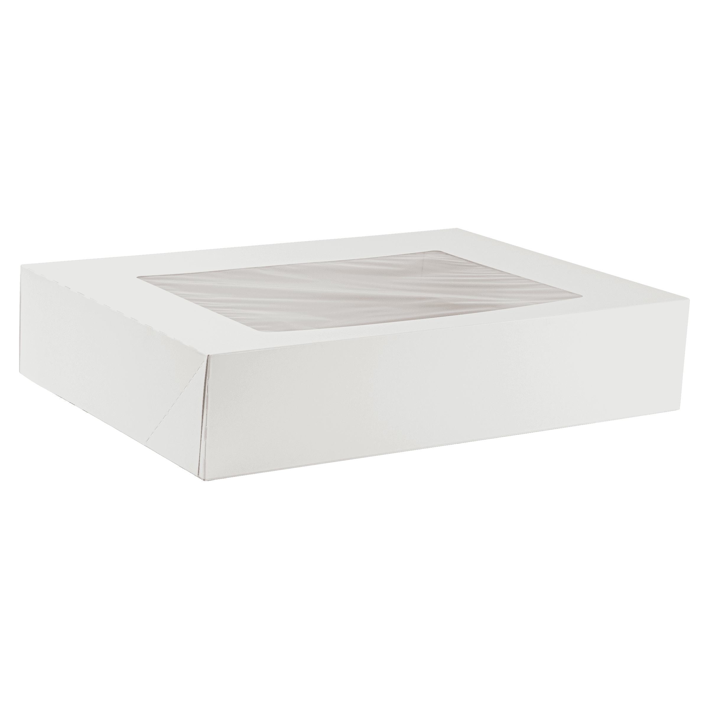 1/2 Sheet Cake Box 19X14X4 IN SBS Paperboard White With Window 50/Case