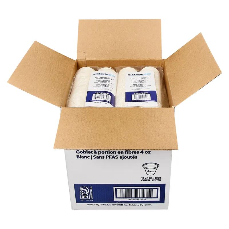 Victoria Bay Souffle & Portion Cup 4 OZ Pulp Fiber White 1000/Case