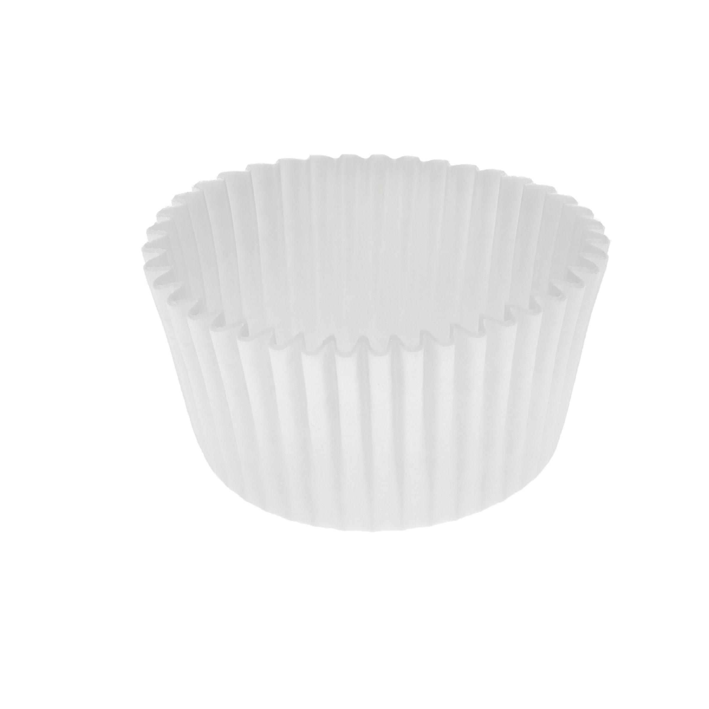 Muffin Baking Cup 2X1.25 IN Paper White Round Fluted 10000/Case