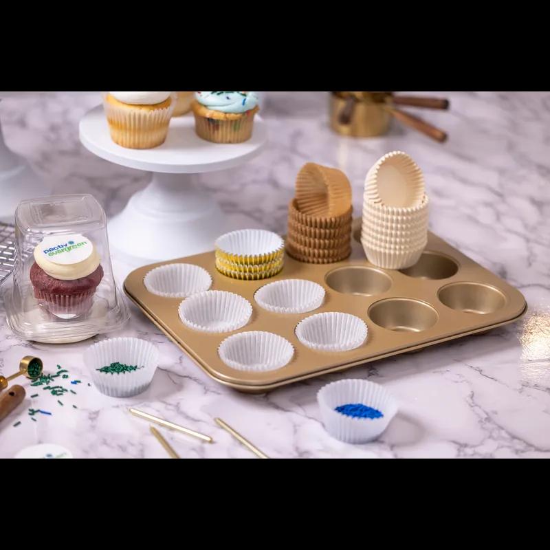 Muffin Baking Cup 2X1.25 IN Paper White Round Fluted 10000/Case