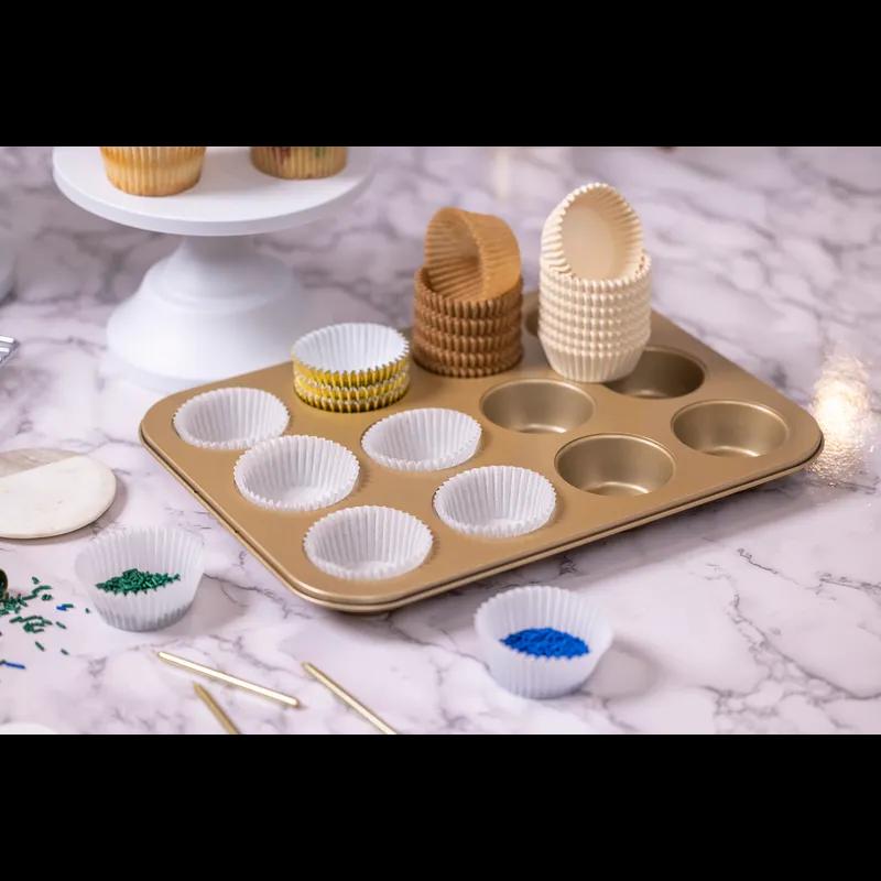 Muffin Baking Cup 2X1.25 IN Paper White Round Fluted 10000/Case