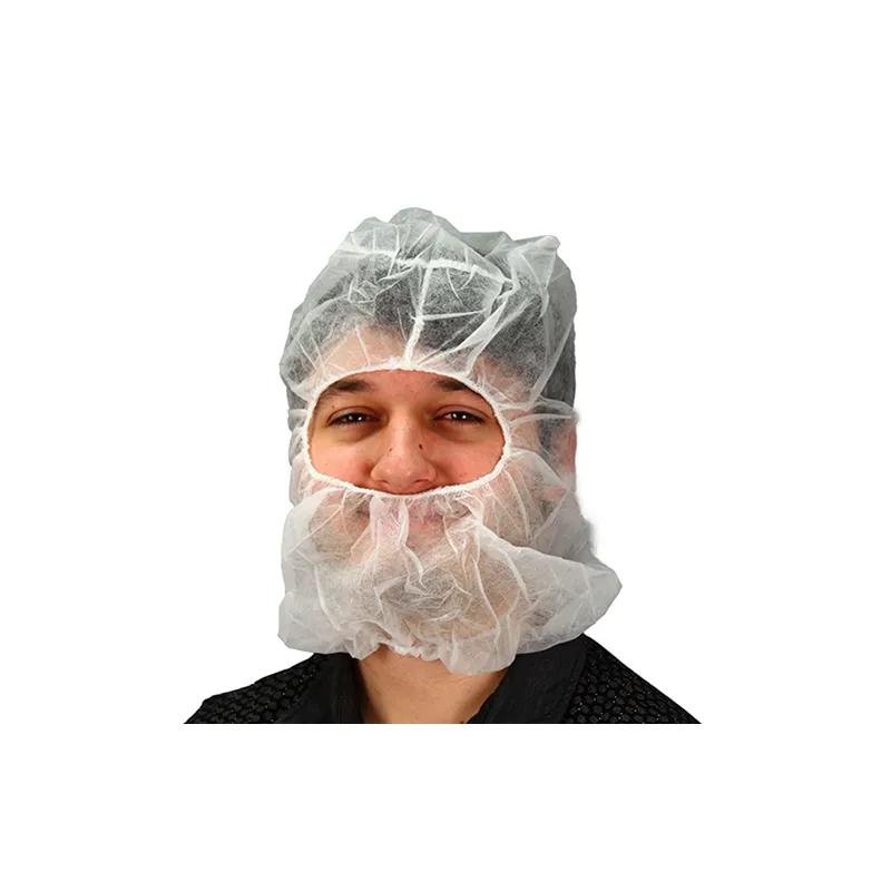 Ninja Hood Hairnet OS White PP Extra Long Balaclava Style 1000/Case